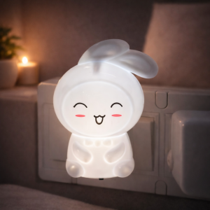 Cute Bunny Plug-In LED Night Light for Bedroom, Kids Room & Nursery