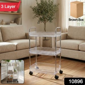3 Layer Multipurpose Storage Trolley with Wheels