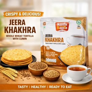 Naasta Baasta Jeera Khakhra Whole Wheat Tortilla with Cumin Crispy & Delicious Ready to Eat Snack(200gm)