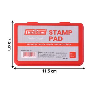 OfficeMate Red Stamp Pad – Premium Microcellular Foam, Long-Life Ink (108×65 mm)