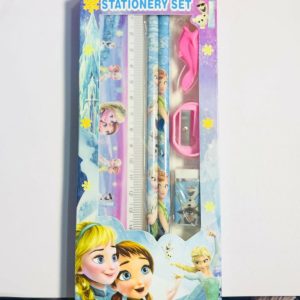 Kids Stationery Set with 2 Pencils, Ruler, Eraser, Sharpener & Finger Grip