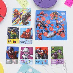 Marvel Spider-Man Multipurpose Gift Bag with Board Game, Puzzle Cards, and Stickers Kids Surprise Activity Set