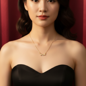 Dainty Gold Plated AD Necklace For women and girls