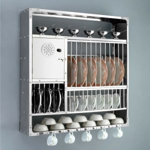 Stainless Steel Wall Mounted Kitchen Rack 7-Tier Space-Saving Organizer