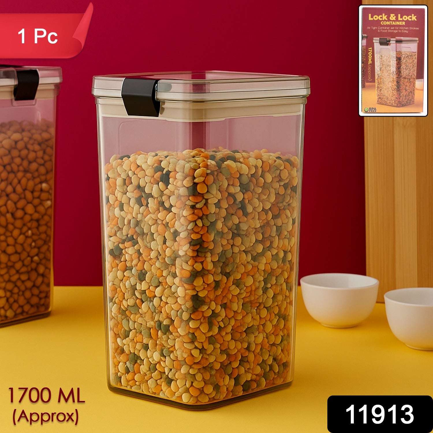 1700 ML Airtight Lock & Lock Plastic Storage Container (1 Pc)