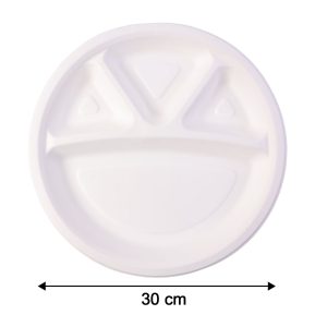 Vegnar 4 Compartment Disposable Food Serving Plate Set (10 Pc)