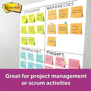 Aerotix 3x3 Inch Neon Sticky Note Pad 75mm Self Adhesive Re-Stick Memo Notes for Office