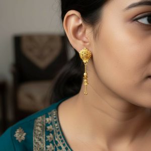 Golden Long Chain Beads Earrings for Women & Girls – Fancy Style