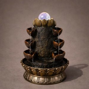 Radha Krishna LED Tabletop Water Fountain for Home Decor