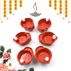Water Sensor Diyas for Diwali Decoration | Diyas for Home Decoration| Diwali Decoration Items for Home Decor Diyas | Diwali LED Diyas Candle with Water Sensing Technology E-Diya, Diwali (12 Pc Set)