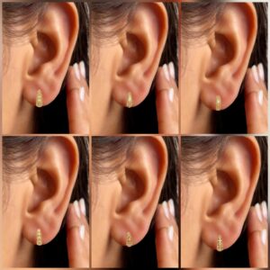 Mini AD Bali Gold Hoop Earrings kan ki bali for women and girls Combo Pack of 6