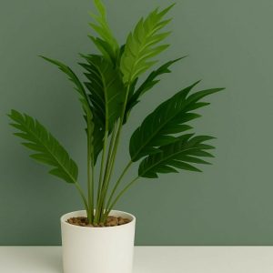 Artificial Palm Leaf Plant with Pot for Home & Office Table Décor