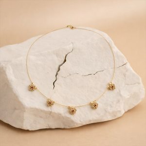 Elegant Ruby Floral Necklace Stylish Traditional Jewelry Necklace for Women