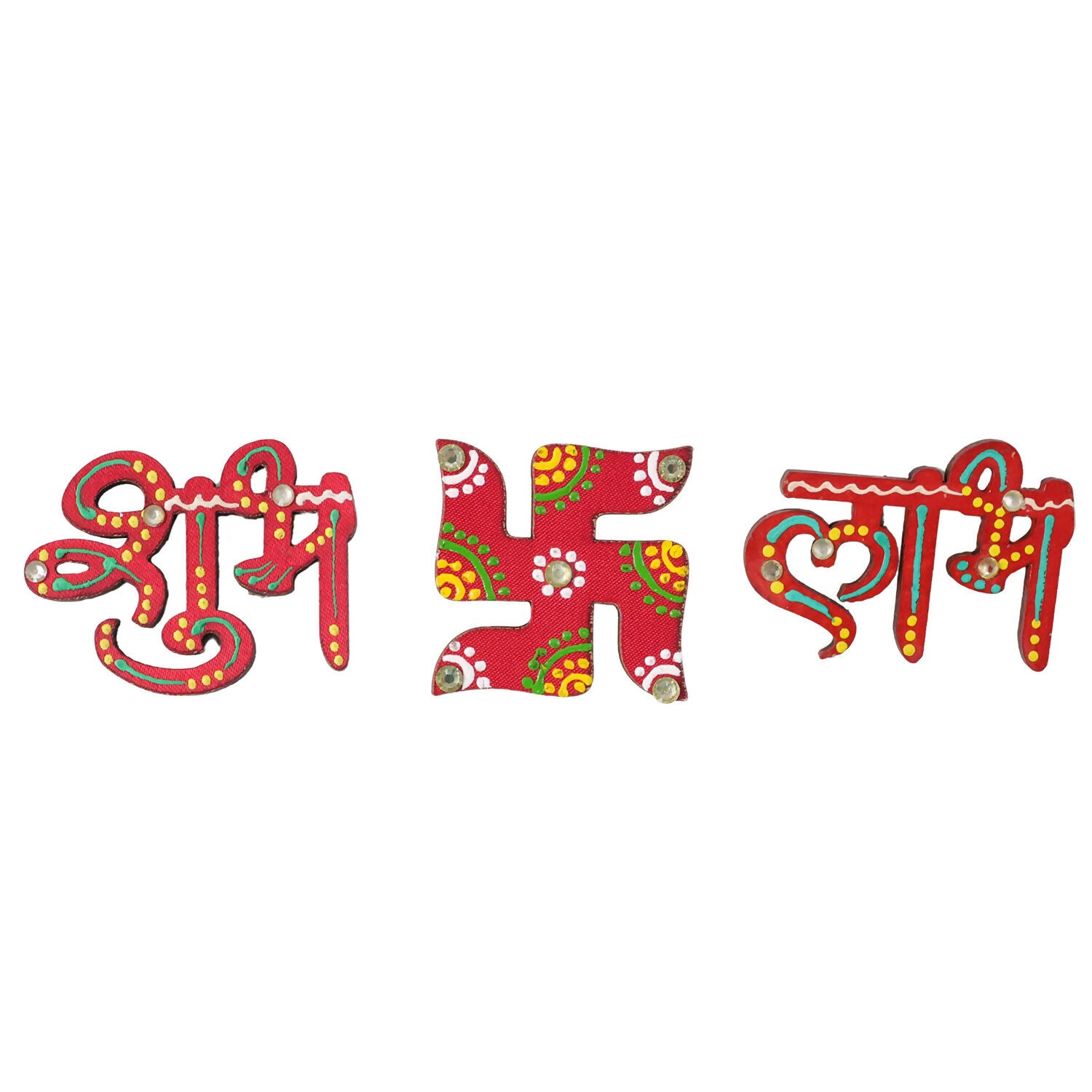 Hand Crafted Labh Shubh & Swastik Set of 3 - Image 5