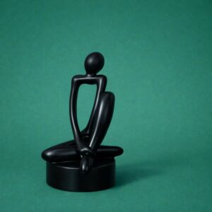 Abstract Sitting Man poly-resin Sculpture Black Modern Home Decor Showpiece