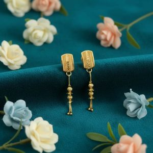 Long Chain Beads Golden Earrings for Women & Girls – Traditional Fancy Jewellery Gift