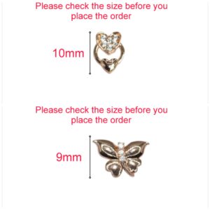 Rose Gold Heart & Butterfly Stud Earrings Set for women and girls Combo Pack of 2