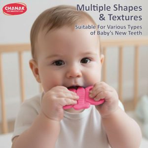 Aditi Baby Silicone Teething Toy Butterfly Shape Soft Chew Teether (1Pc/Mix Colour)
