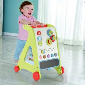 Aditi Wooden Baby Walker for Kids, Baby Walker with 6 Activities/Games