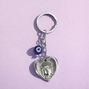 Buddha Evil Eye Heart Keychain for Car Keys, Bags & Spiritual Gifting
