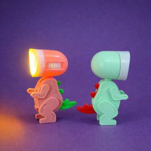 Cute Dinosaur LED Mini Flashlight Toy for Kids, Portable Torch Light (Color may vary)