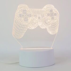 3D Acrylic LED Night Lamp – Game Controller Shape Decorative Light for Gamers (1 Pc)