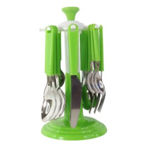 Stainless Steel Cutlery Set with Stand - (24 Pc)