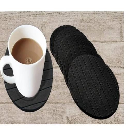 6 Pcs Round Silicone Cup Mats for Tea, Coffee, Mug & Wine – Home Use