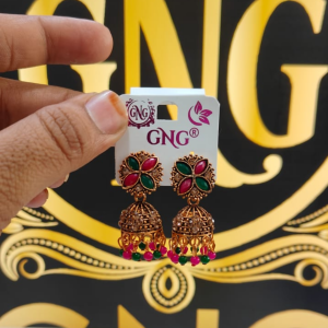 TRADITIONAL ELEGANT OXIDISE MULTI JHUMKA