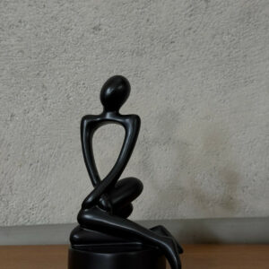 Abstract Sitting Man poly-resin Sculpture Modern Black Showpiece for Home Decor