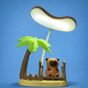 Kids Cartoon Desk Lamp with Cute Bear & Palm Tree Study Light