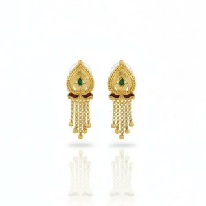 Nice 5 Line Golden Earrings for Women & Girls – Traditional Fancy Jewellery Gift