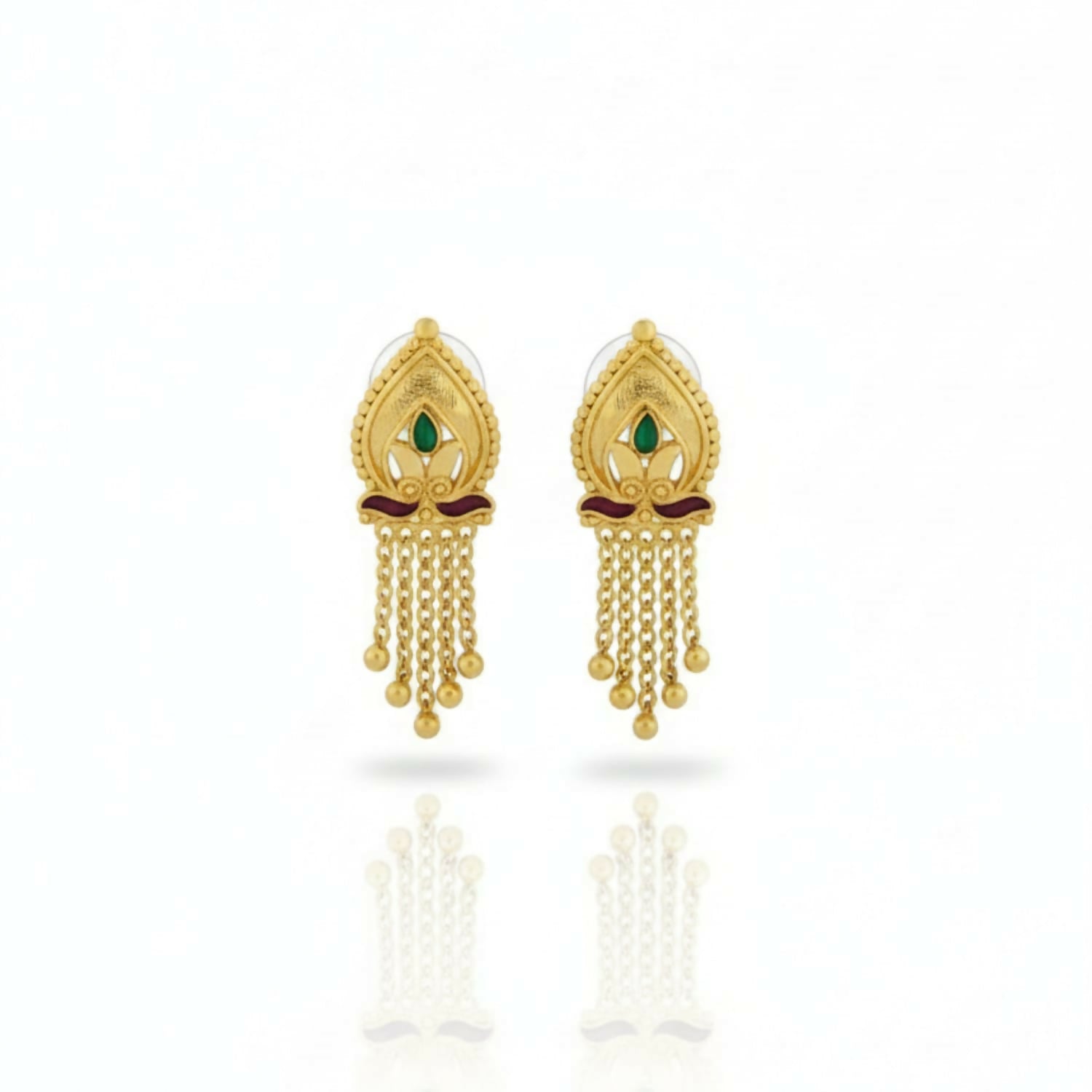 Nice 5 Line Golden Earrings for Women & Girls – Traditional Fancy Jewellery Gift - Image 4