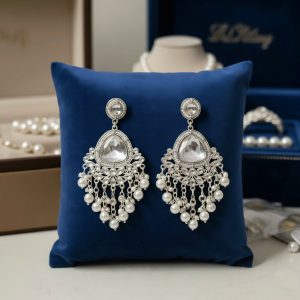 Heritage Pearl & Kundan Statement Earrings – Handcrafted Traditional Bridal Jhumkas