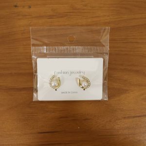 Elegant Pearl & Crystal U-Shape Stud Earrings for Women | Korean Style Fashion Jewelry