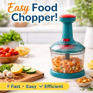 750ml Manual Push Chopper – Hand Press Vegetable Cutter & Food Processor for Onion, Garlic, Nuts & Salad