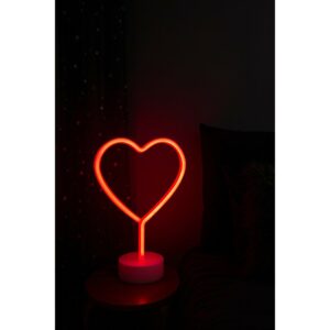 Romantic Heart LED Neon Night Lamp with USB & Battery Power  for Bedroom
