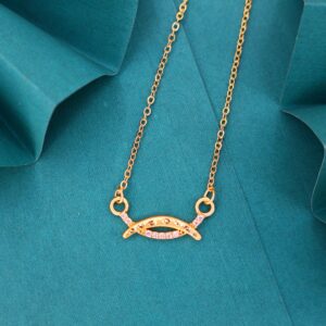 Dainty Gold Plated AD Necklace For women and girls