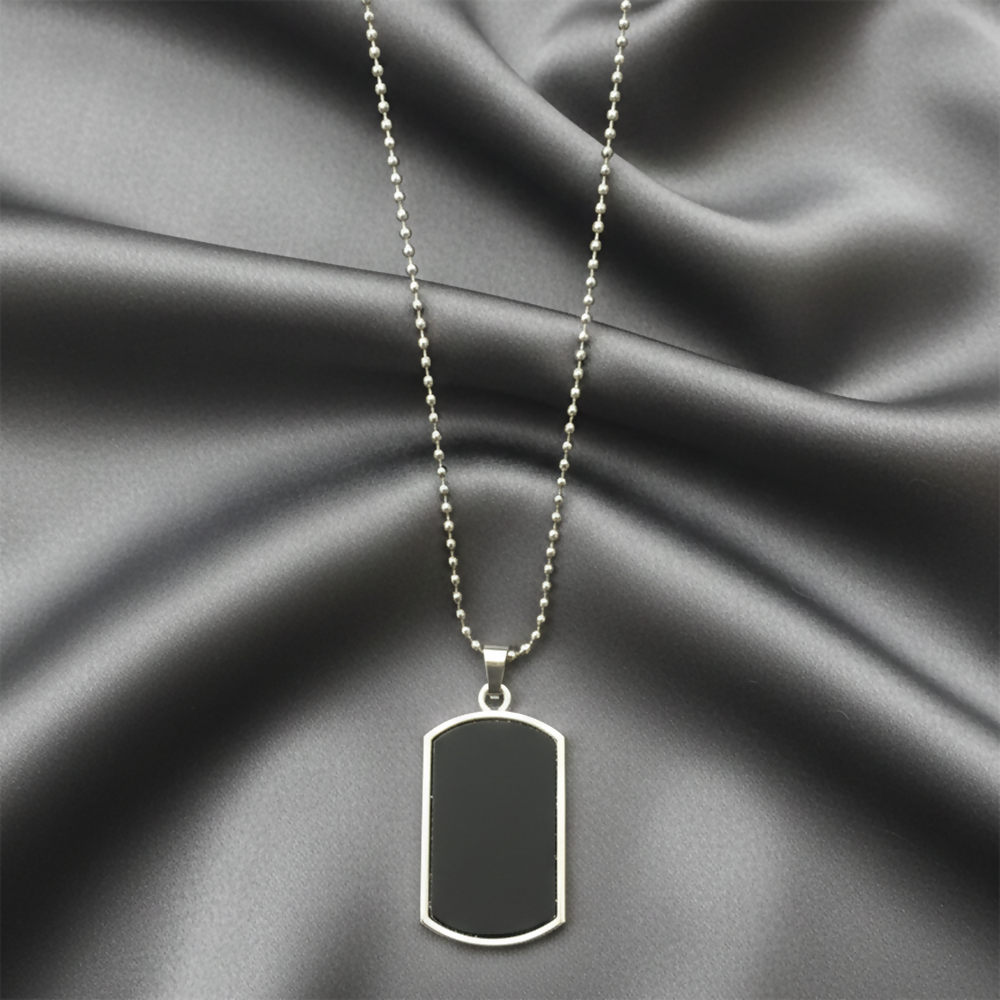 Elegant Black Shield Shape Pendant Necklace