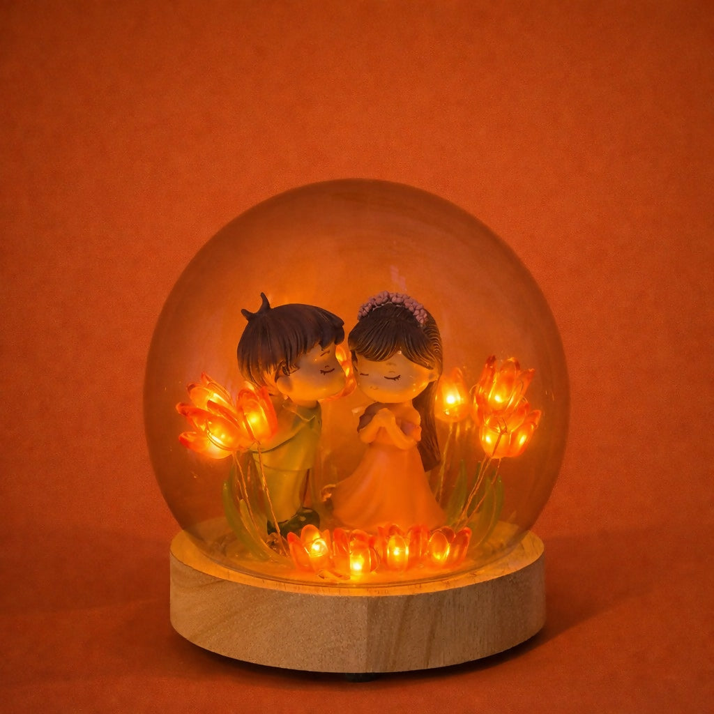 Romantic Couple Dome Lamp for Bedroom, Table & Gift Decor - Image 2