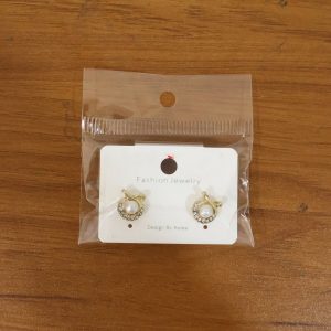 Korean Royal Bow-Knot Crystal Halo Pearl Studs For Girls And Women