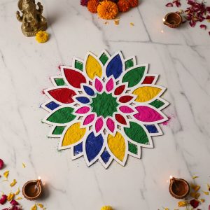 Sun Mandala Rangoli Stencil (12 Inch) | Reusable MDF Template for Diwali Entrance Decor