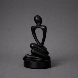 Abstract Sitting Man poly-resin Sculpture Modern Black Showpiece for Home Decor