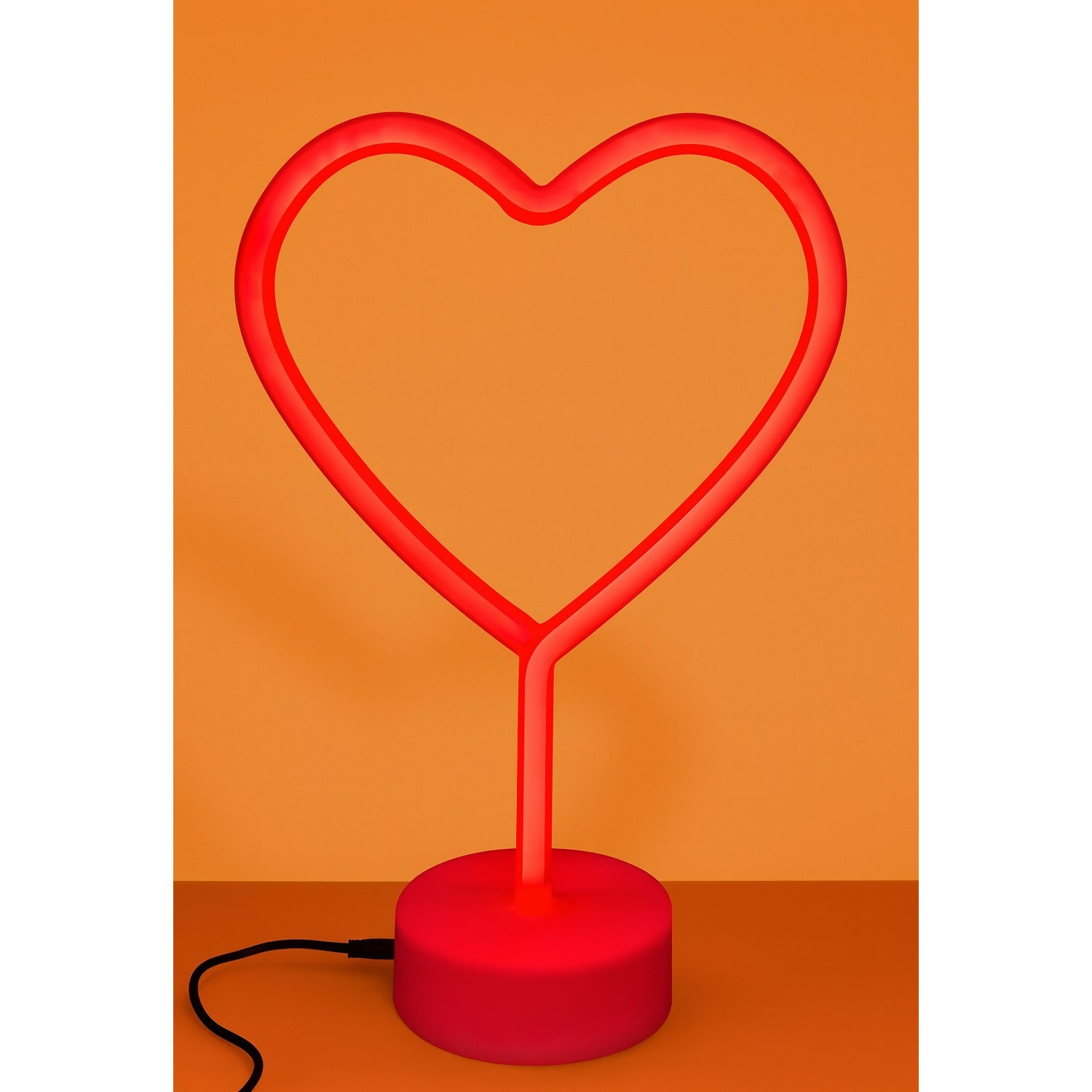 Romantic Heart LED Neon Night Lamp with USB & Battery Power for Bedroom