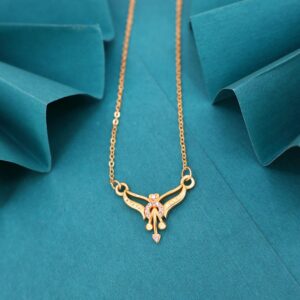 Minimal Gold & AD Pendant Necklace For women and girls