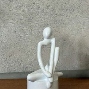 Abstract Sitting Man poly-resin Sculpture Modern White Home Decor Showpiece
