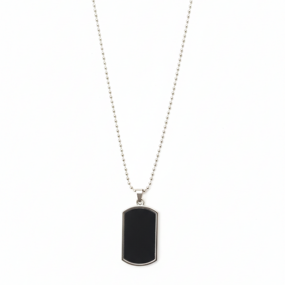 Elegant Black Shield Shape Pendant Necklace