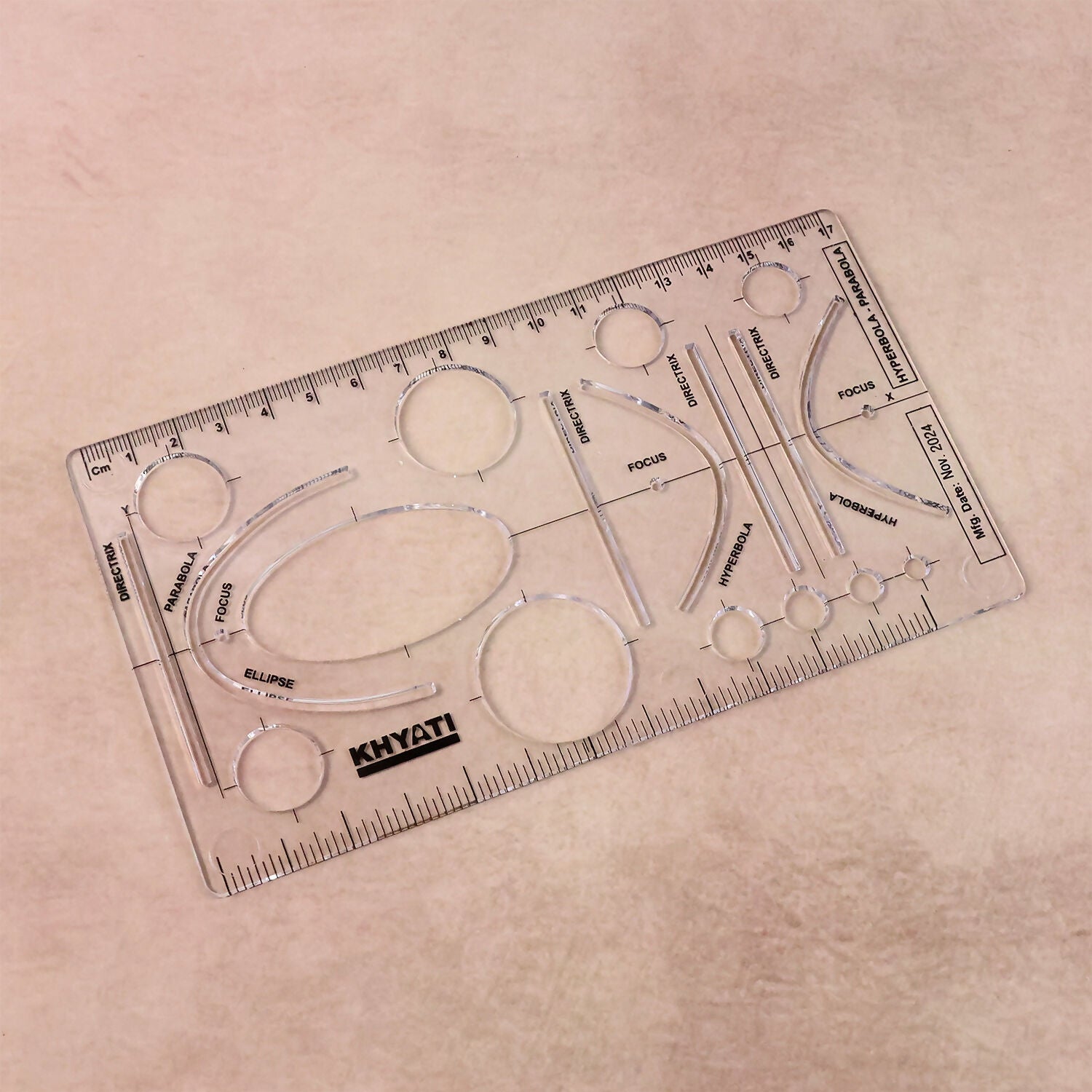 Mathematical Drawing Template Ruler Set with Ellipse Parabola Hyperbola Shapes (10Pcs) - Image 2