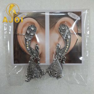 Opulent Floral Peacock Earrings