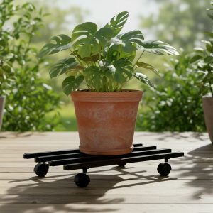 Heavy-Duty Rolling Metal Plant Stand – Mobile Garden Display Trolley